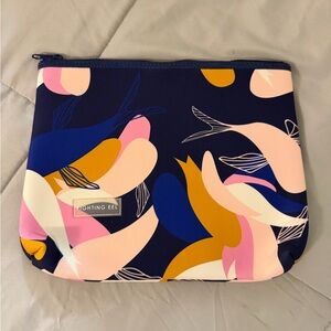 Fighting Eel Navy Koi Fish Zip Pouch